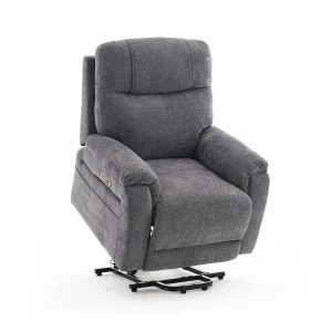 Felállást segítő relax elektromos fekvőfotel, szürke zsenilia szövet (JN-L8016A51)