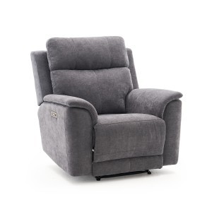 Elektromos relax fekvőfotel, szürke zsenilia szövet (JN-D8013A51)