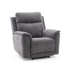 Elektromos relax fekvőfotel, szürke zsenilia szövet (JN-D8013A51)