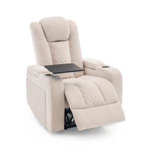 Elektromos, 2 motoros relax fekvőfotel, állítható fejtámlával, bézs zsenilia szövet (JN-DT8112A51) 