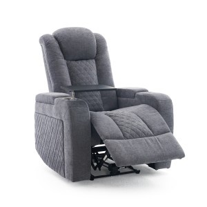 Elektromos, 2 motoros relax fekvőfotel, állítható fejtámlával, szürke zsenilia szövet (JN-DT8112A51) 