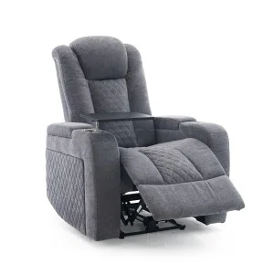 Elektromos, 2 motoros relax fekvőfotel, állítható fejtámlával, szürke zsenilia szövet (JN-DT8112A51) 